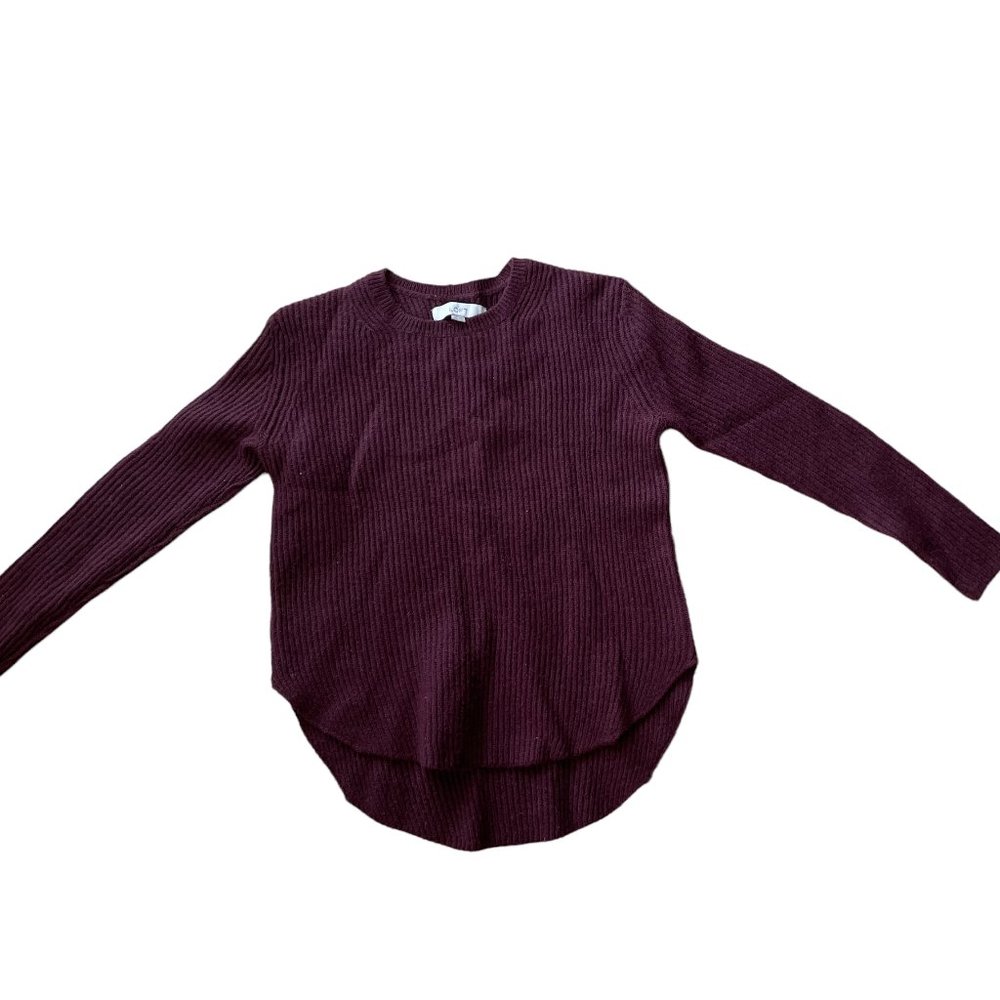 LOFT High Low Long Sleeve Maroon Sweater - XXSP